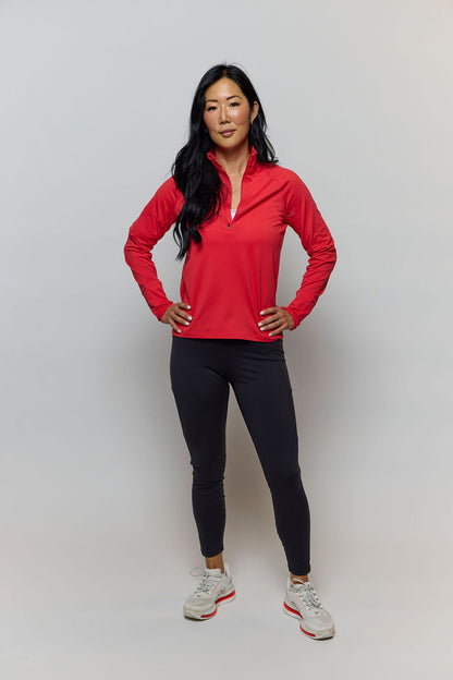Half-Zip Long Sleeve Top