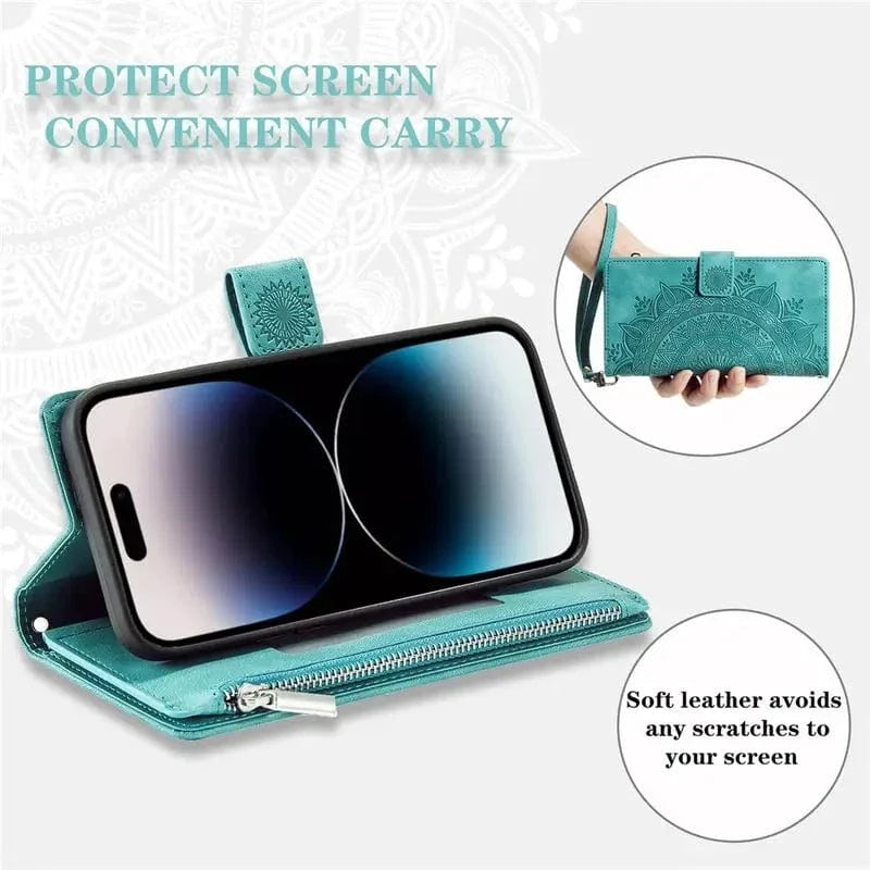Stylish Leather Lanyard Wallet Case