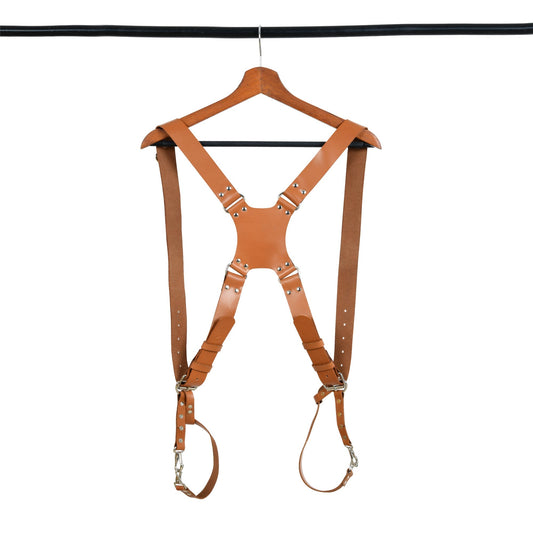 Double Camera Strap Harness- Tan Brown