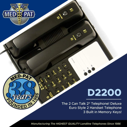 Med-Pat D2200 Dual-Handset Telephone | 2 Can Talk 2
