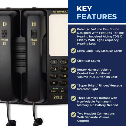 Med-Pat D2200 Dual-Handset Telephone | 2 Can Talk 2